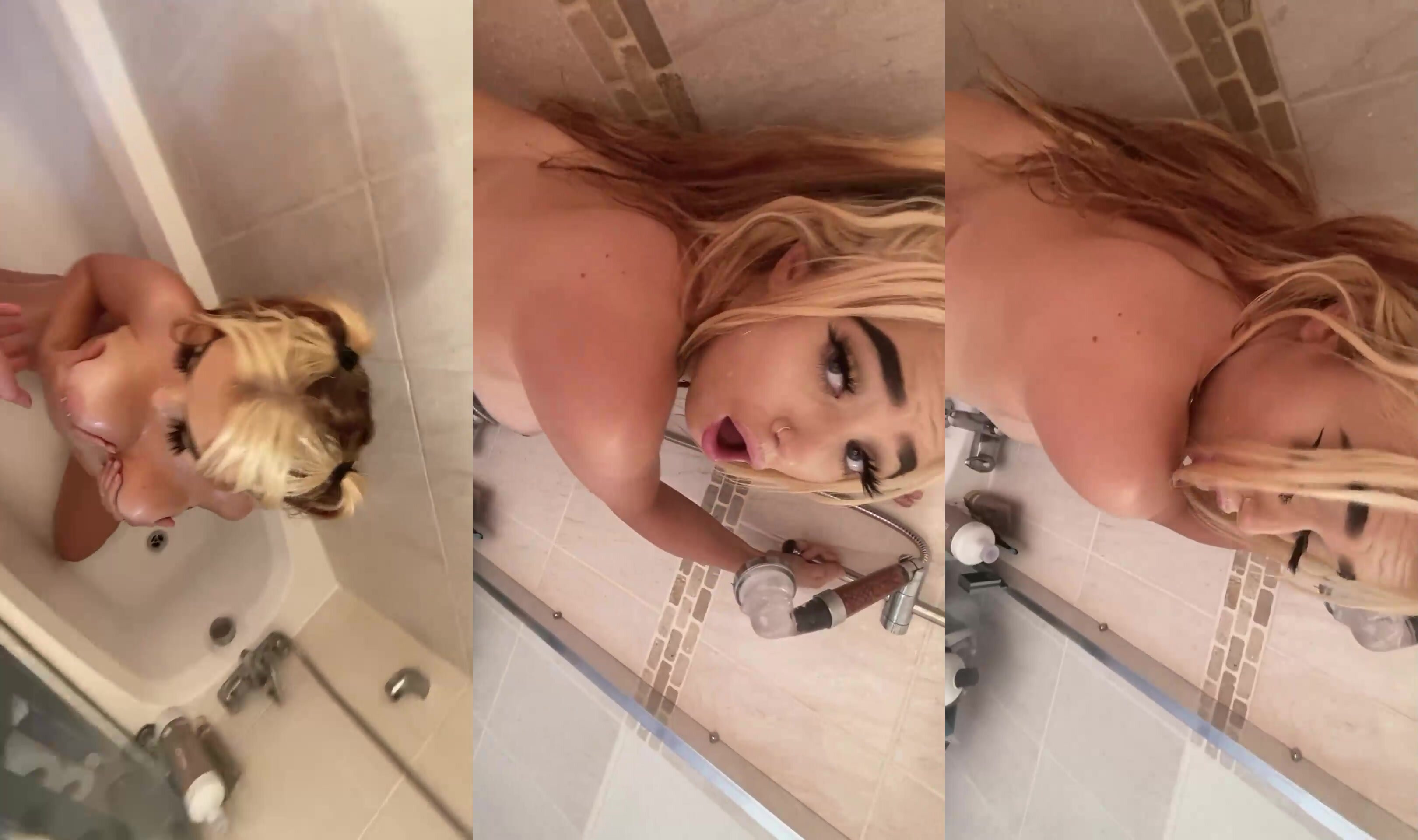 Teen whore fucked bare in shower