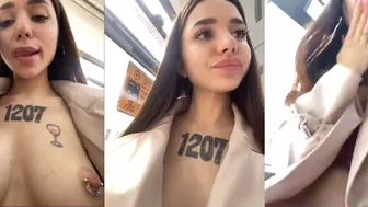 Shuggybaby exhibitionism show in public bus show 2