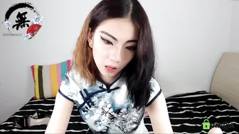 ethereally blissful female caresses and fucks her pussy