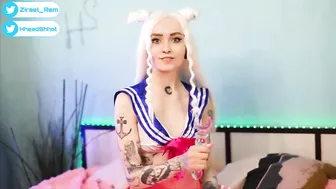 Zirael Rem cute bitch masturbates with a vibrator