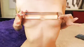 Purple_bitch incendiary queen jumps on sex toy