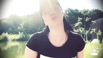 Mistress Misha Goldy Duck face outdoor Making my lips much b