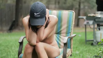 good69vibez  Resting in a chat naked, and caressing herself