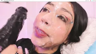 latina coverd in globs of her own spit