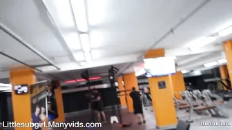 LittleSubGirl - Risky Gym Dildo Fun