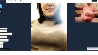 Brunette babe showing me erect nipples